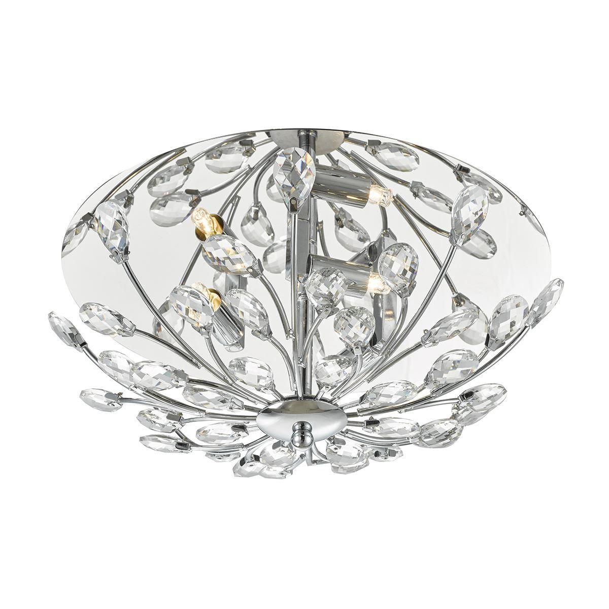 Flush Ceiling Light with Crystal Effect Lights