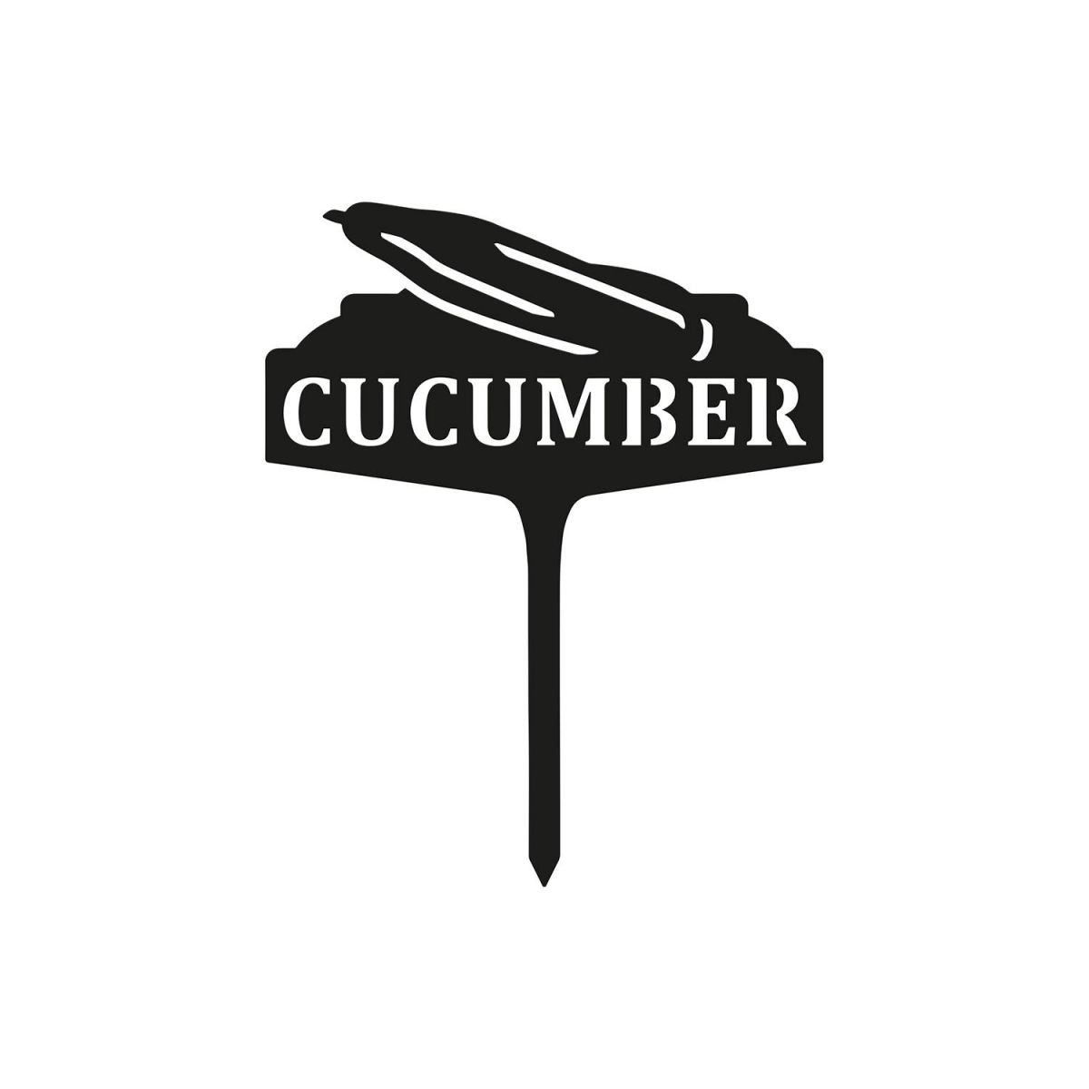 "Cucumber" Vegetable Label in a Black Finish