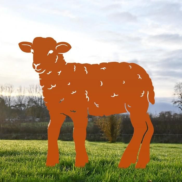 Curly Lamb Silhouette in Ornage
