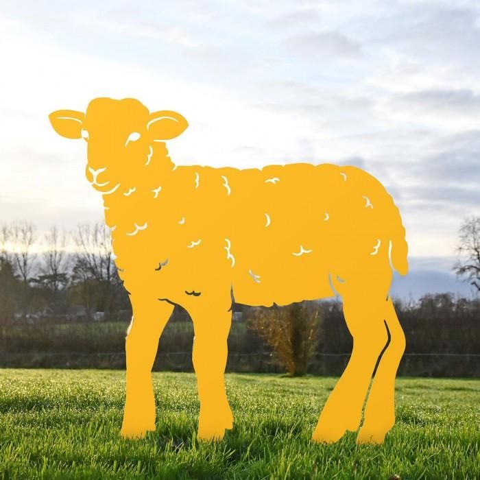 Curly Lamb Silhouette in Yellow
