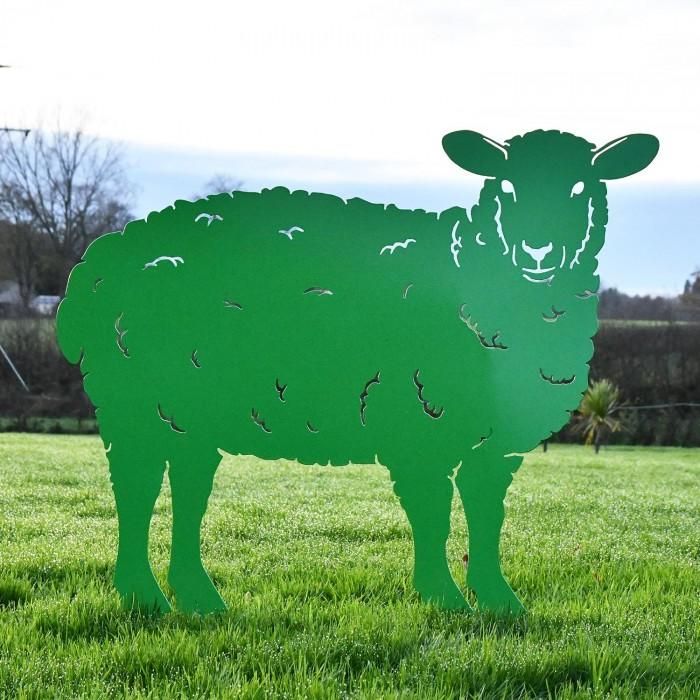 Curly Sheep Silhouette in Green