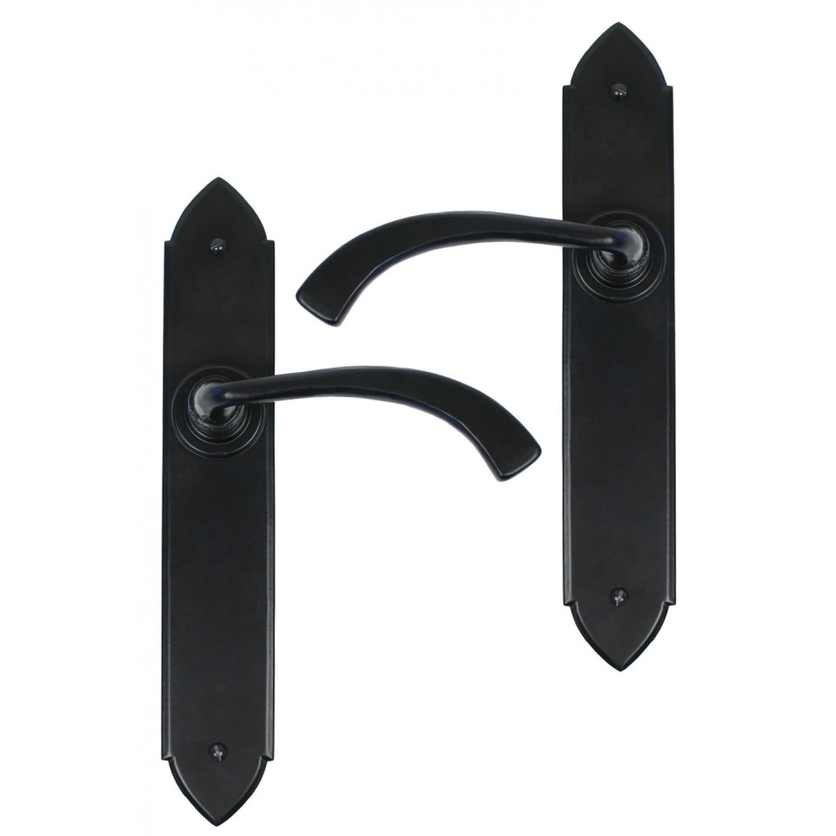 "Verona" Curved Black Medieval Lever Handle