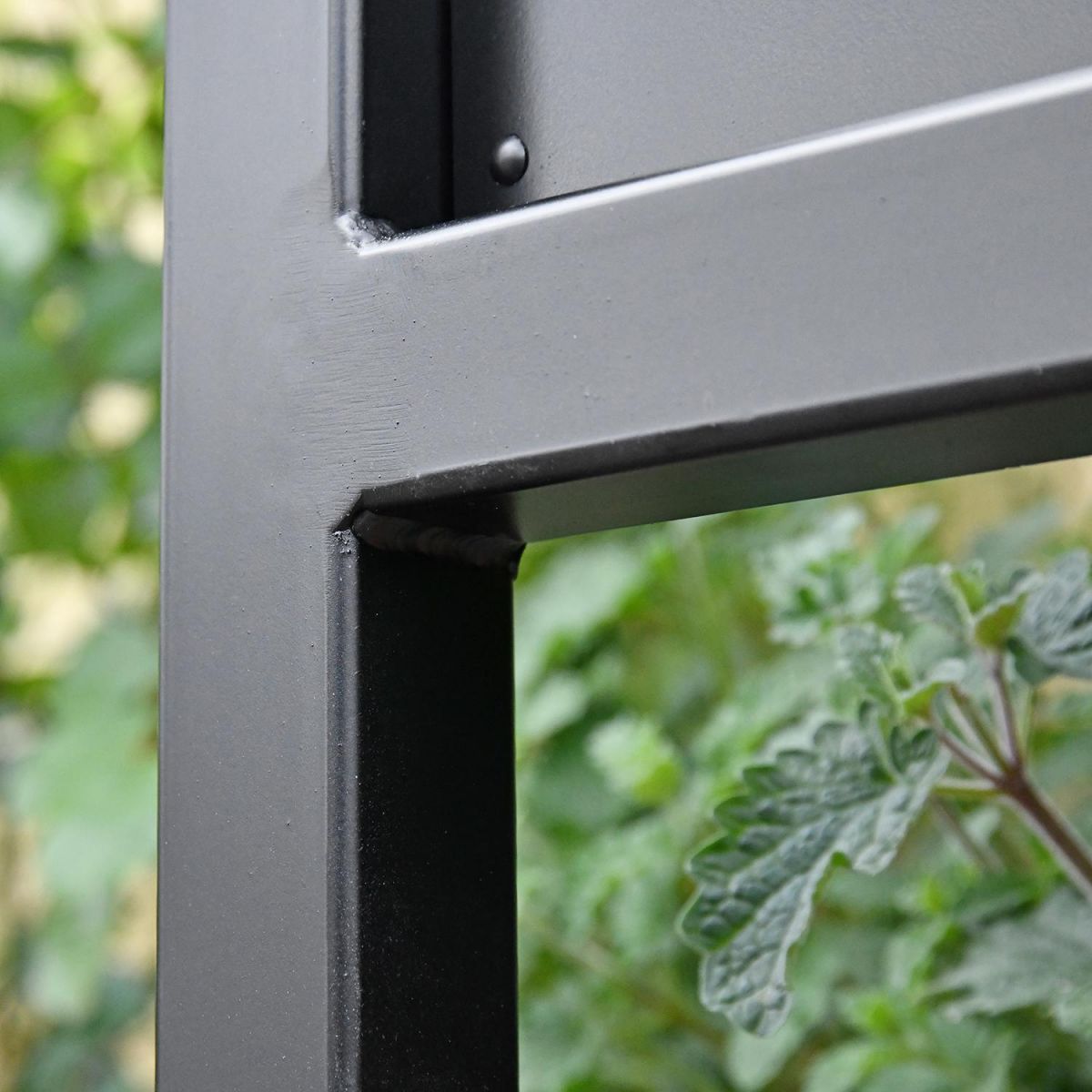 lose-up of the Black Finish on the Standing House Name Sign