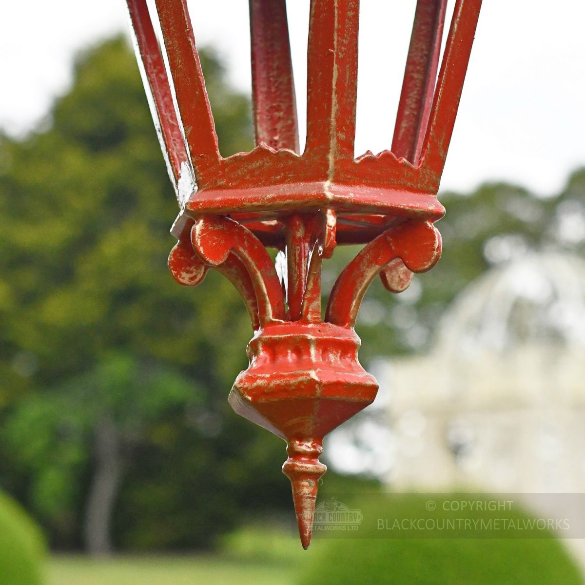 Decorative Finial of Antique Red Victorian Lantern