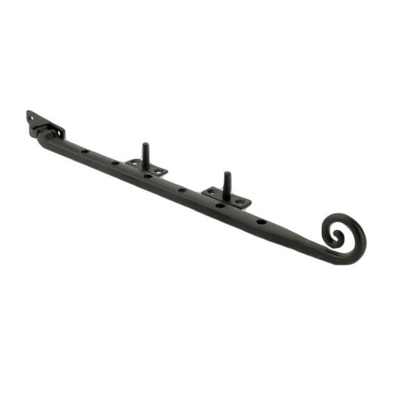Deluxe 10" monkey tail window stay in Black