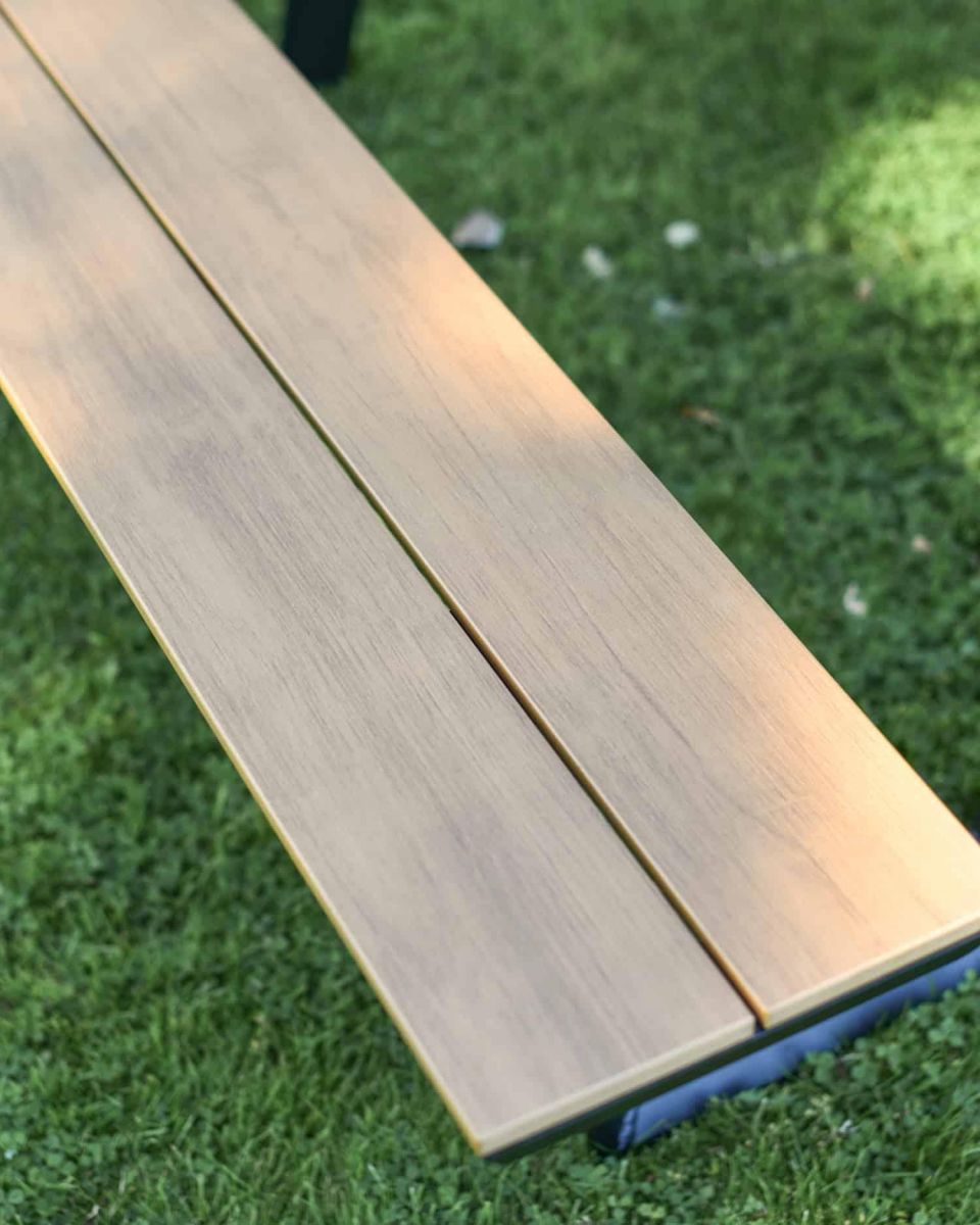 Close-Up of Wooden Bench Seat