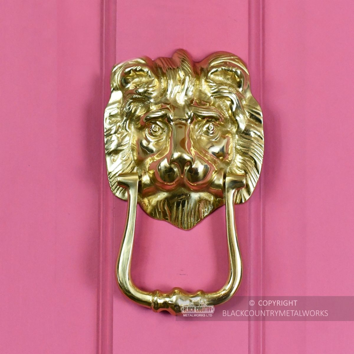 "Mayfair Lion" Polished Brass Door Knocker