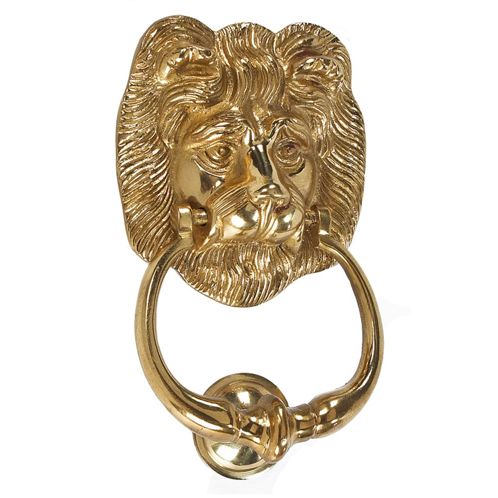 "Hampton Lion" Polished Brass Door Knocker- 150cm