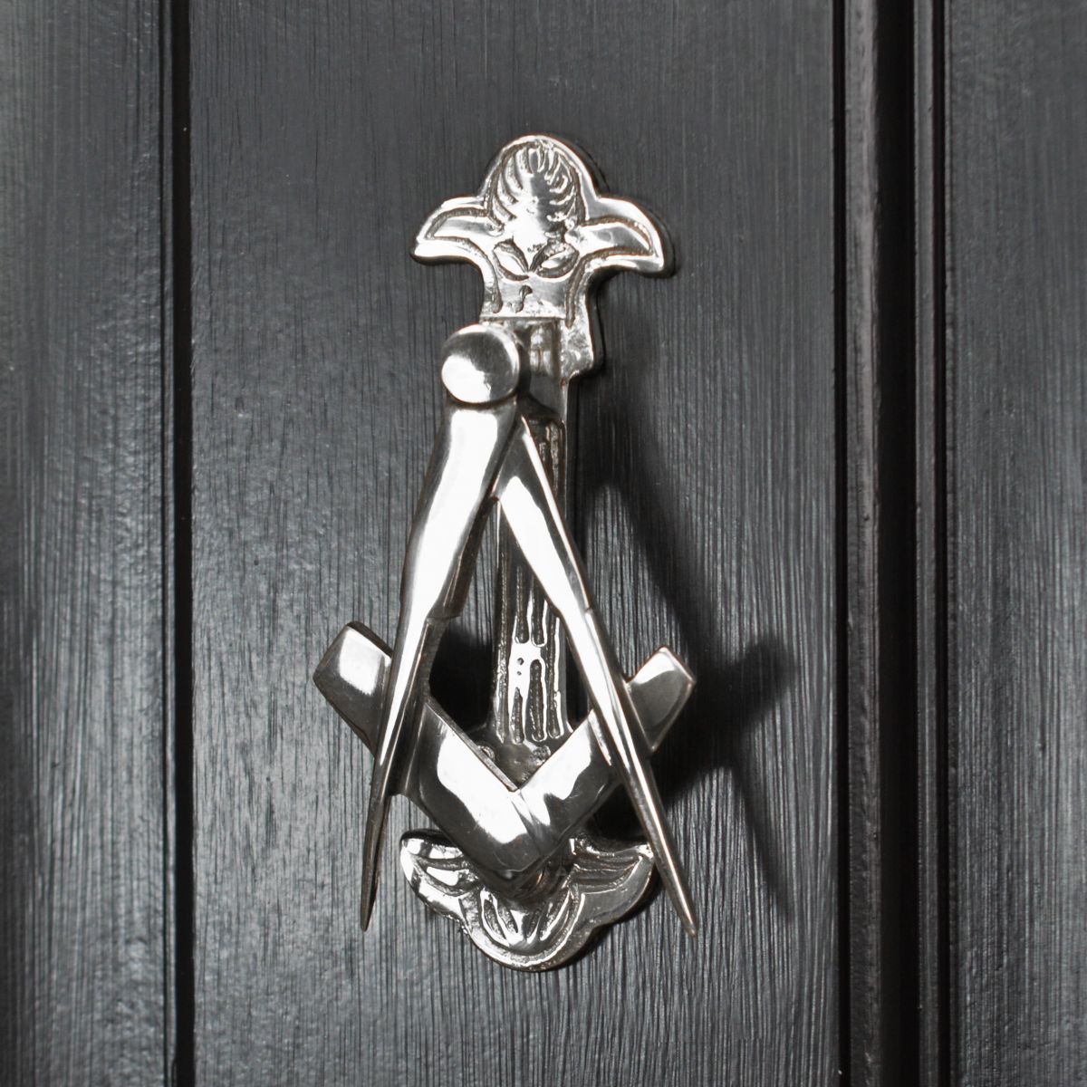 Bright Chrome Masonic Door Knocker
