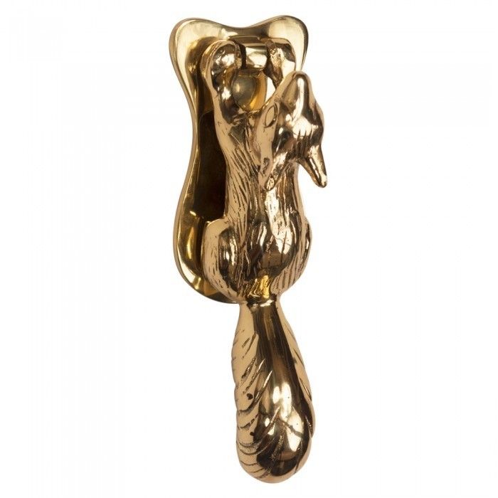 Polished Solid Brass Squirrel Door Knocker