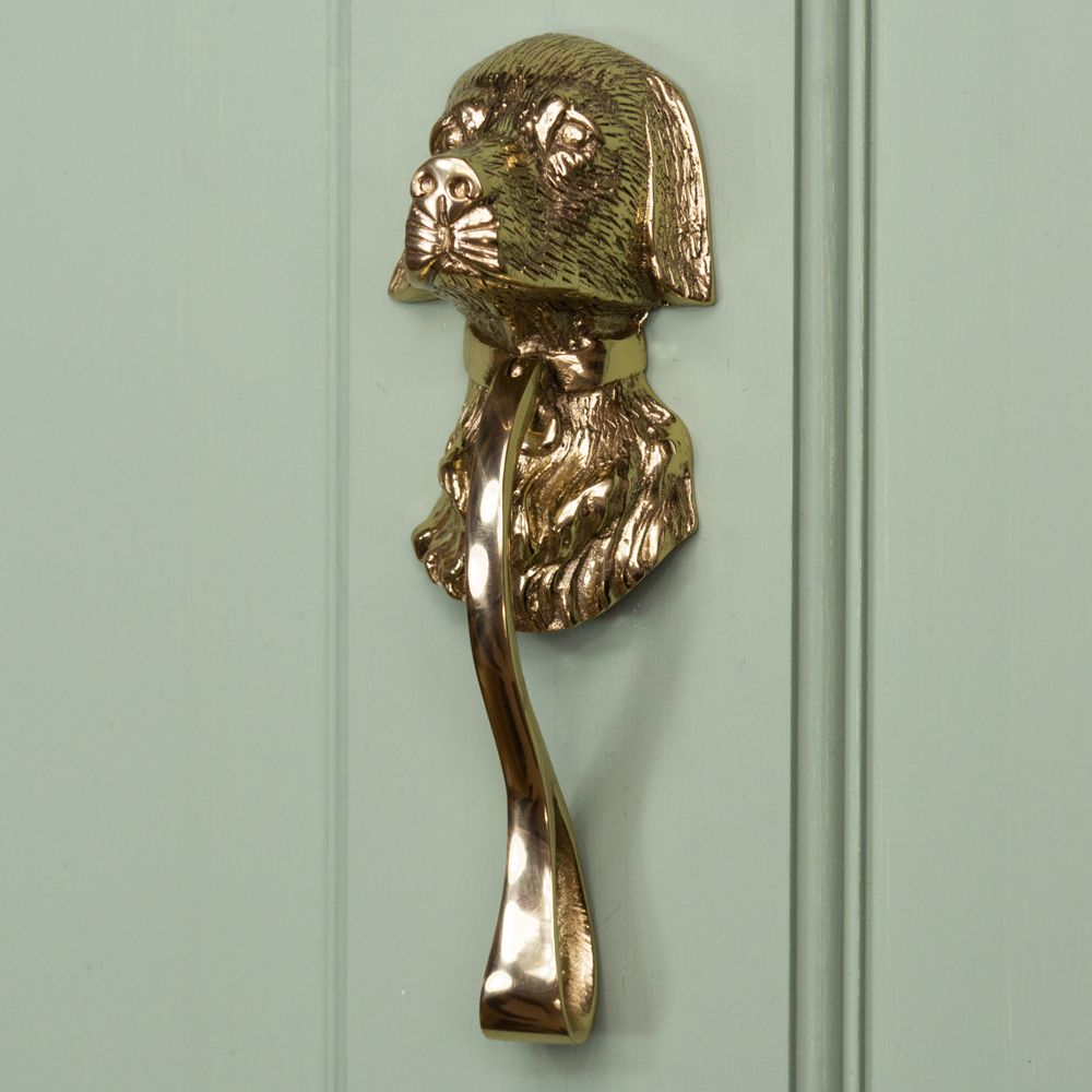 Stunning Polished Brass Dog Door Knocker