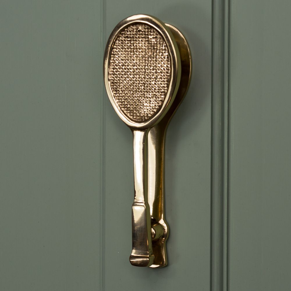 Polished Brass Tennis Racquet Door Knocker