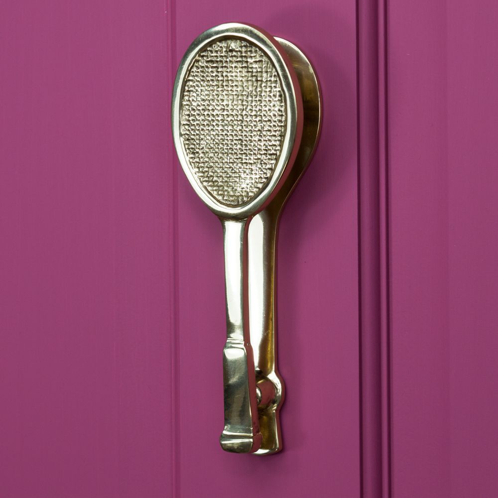 Polished Brass Tennis Racquet Door Knocker