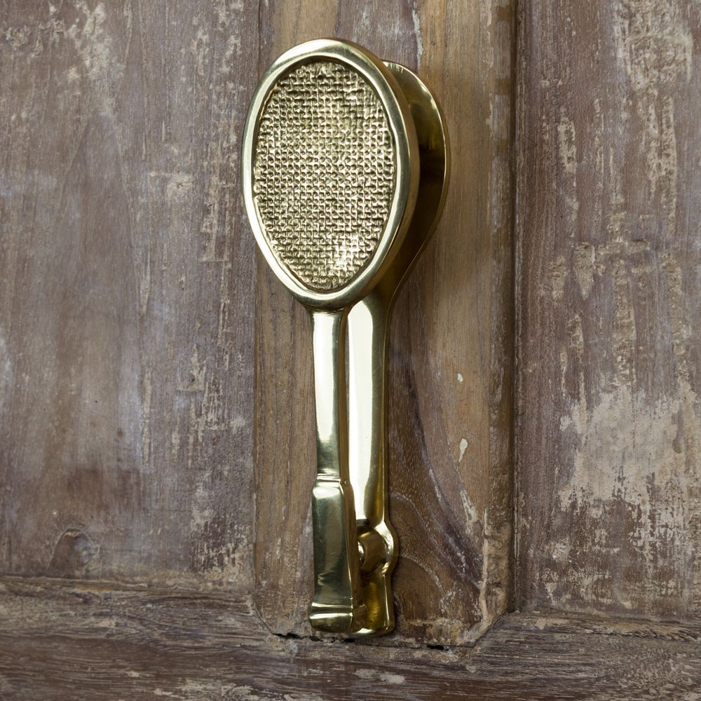 Polished Brass Tennis Racquet Door Knocker