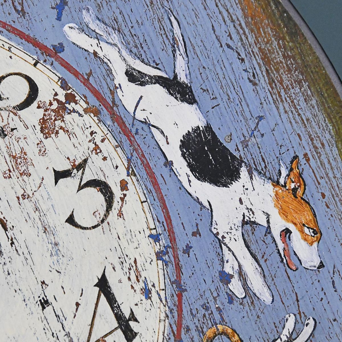 Close-up of the Dog on the Clock 