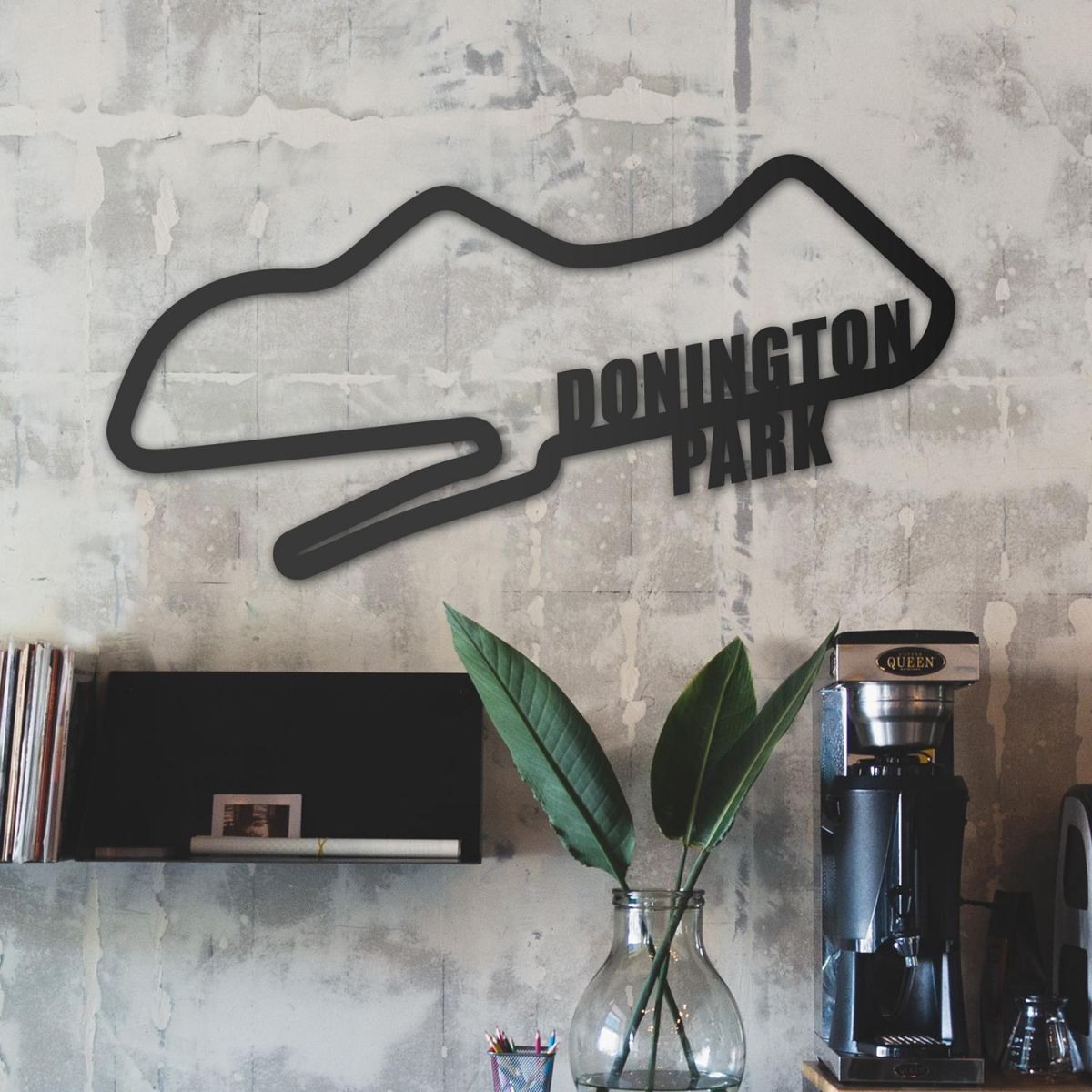 Donington Park Racing Circuit Wall Art in Situ in a an Office