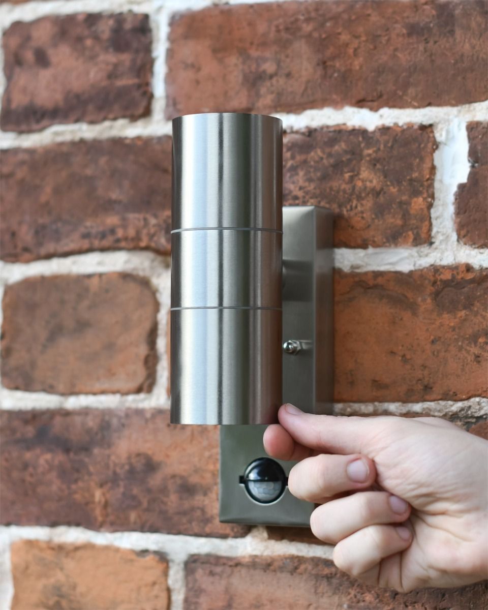 Scale Shot Contemporary Stainless Steel Downlighter Wall Light