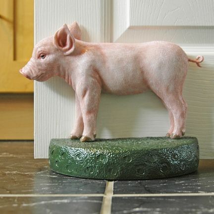 Door Stop Piglet Hand Painted