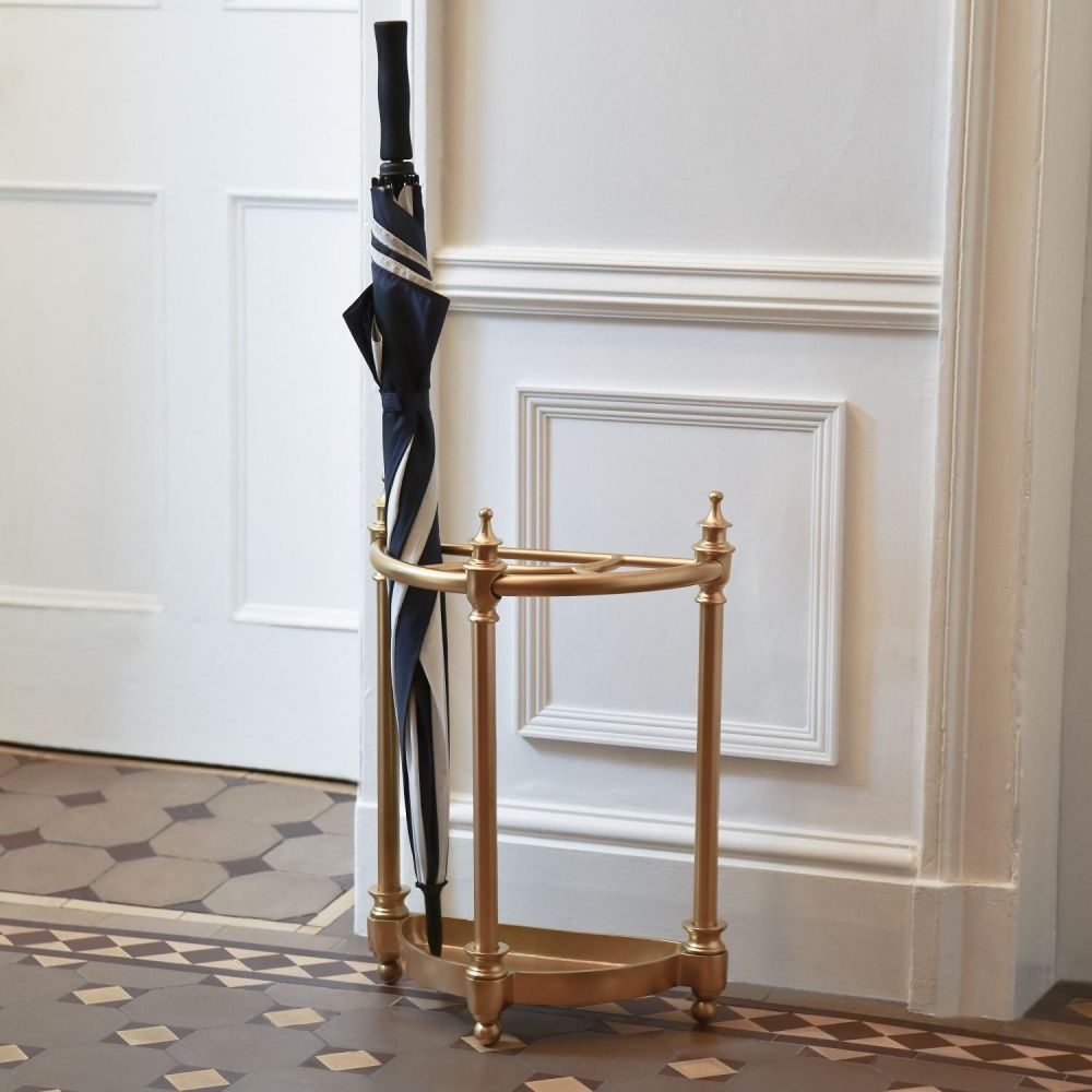 Antique Brass "Half- Moon" Umbrella Holder 