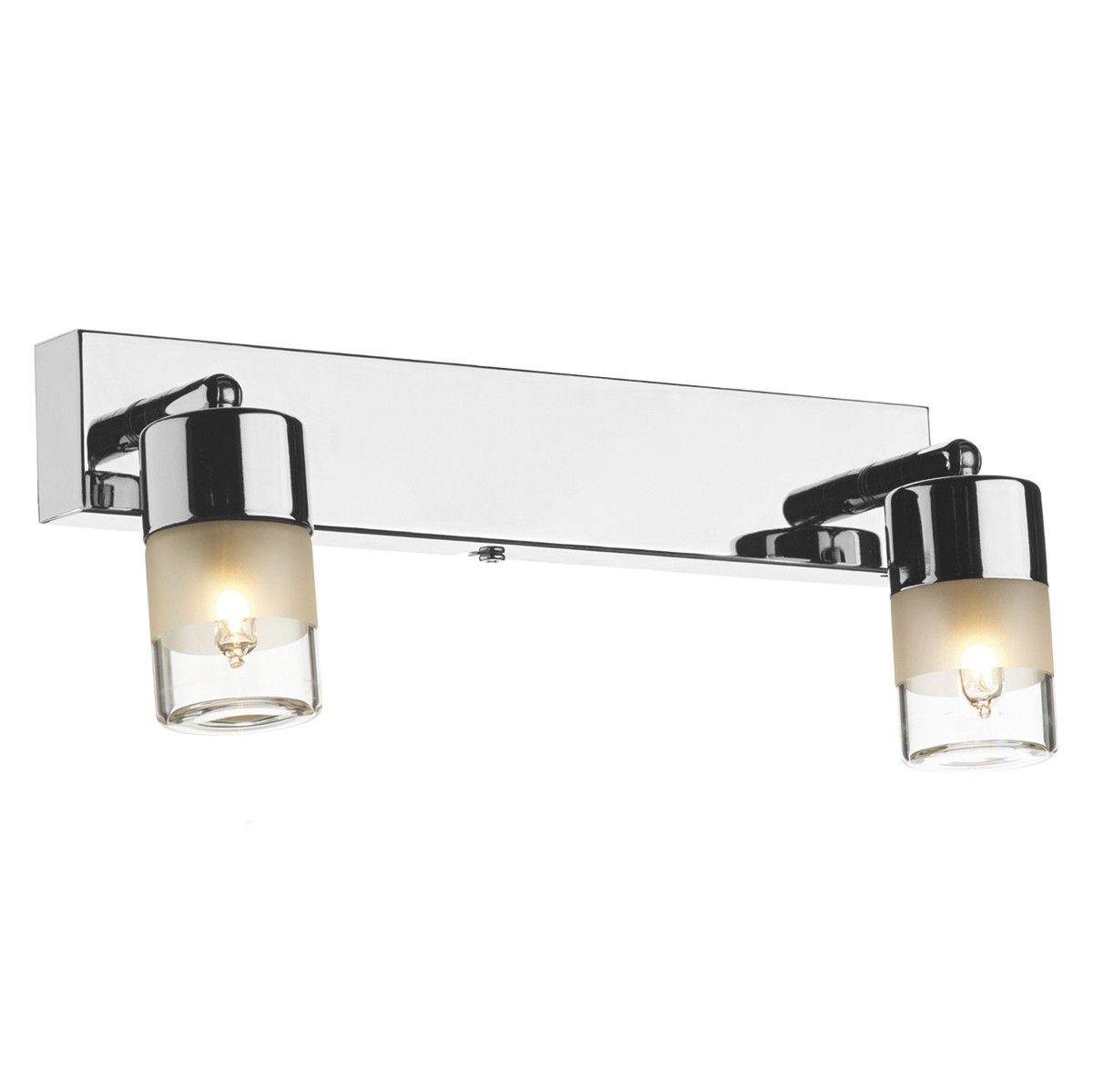 Dual Bulb Bright Chrome Bathroom Wall Light