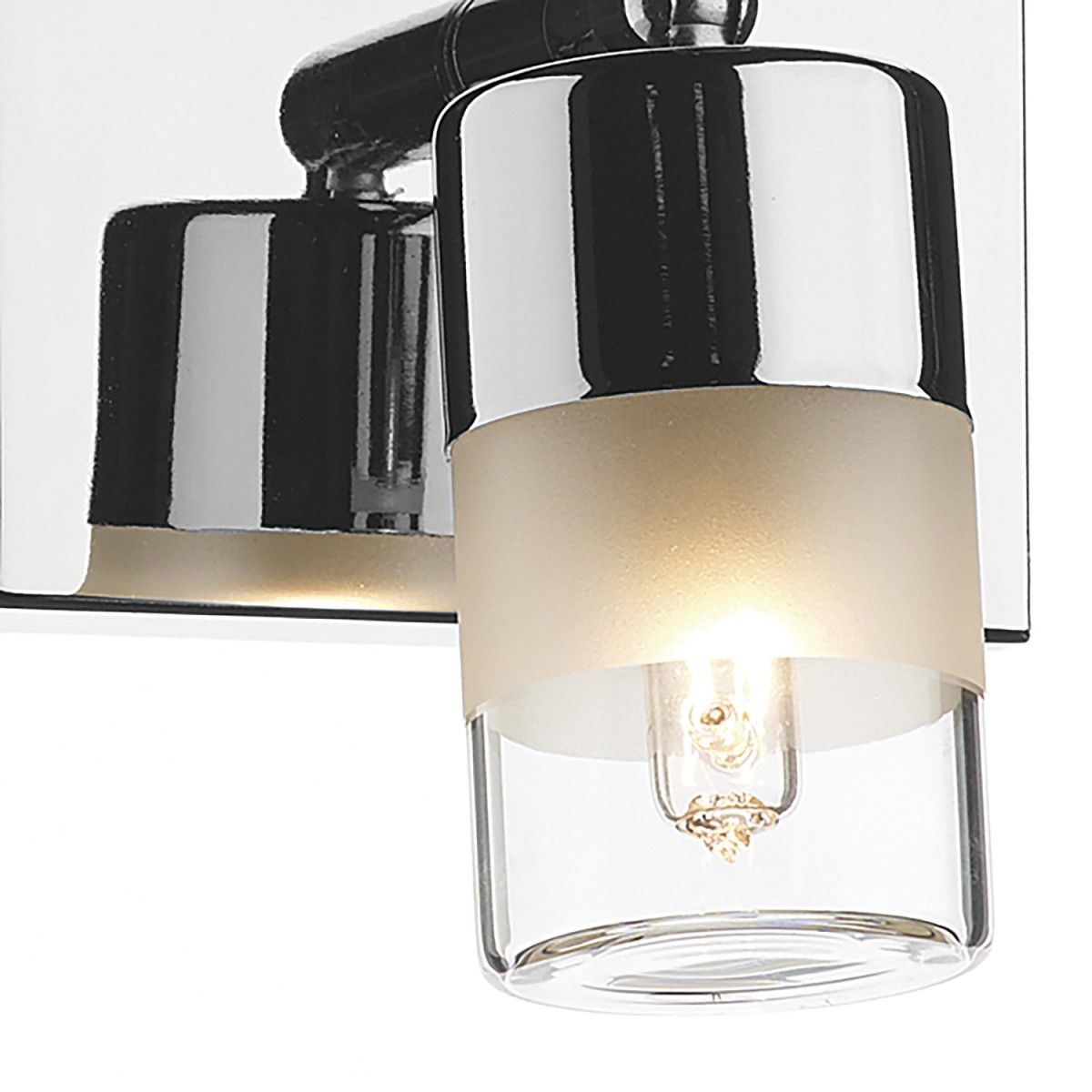 Dual Bulb Bright Chrome Bathroom Wall Light