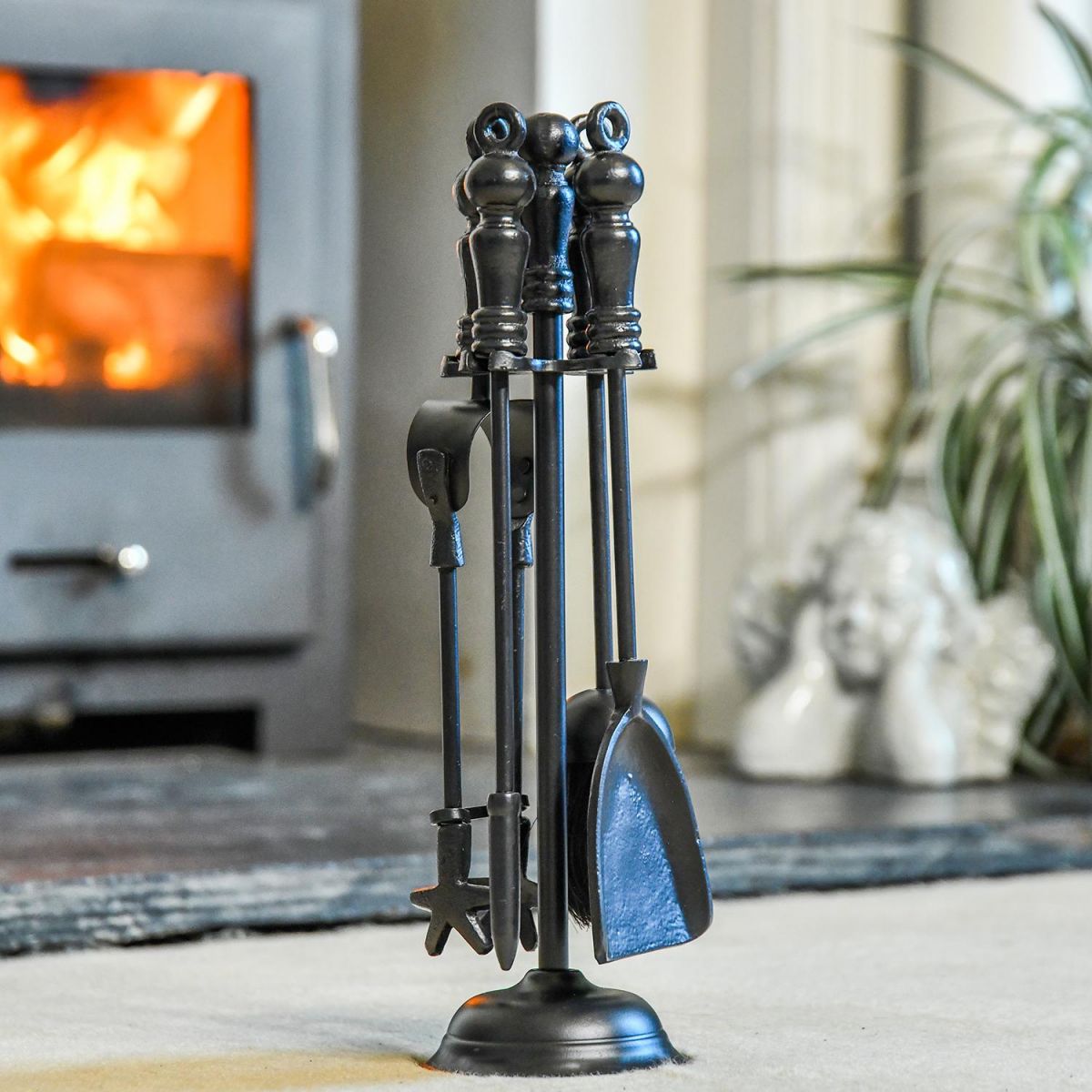 "Duchess" Iron Fireside Companion Set in Use