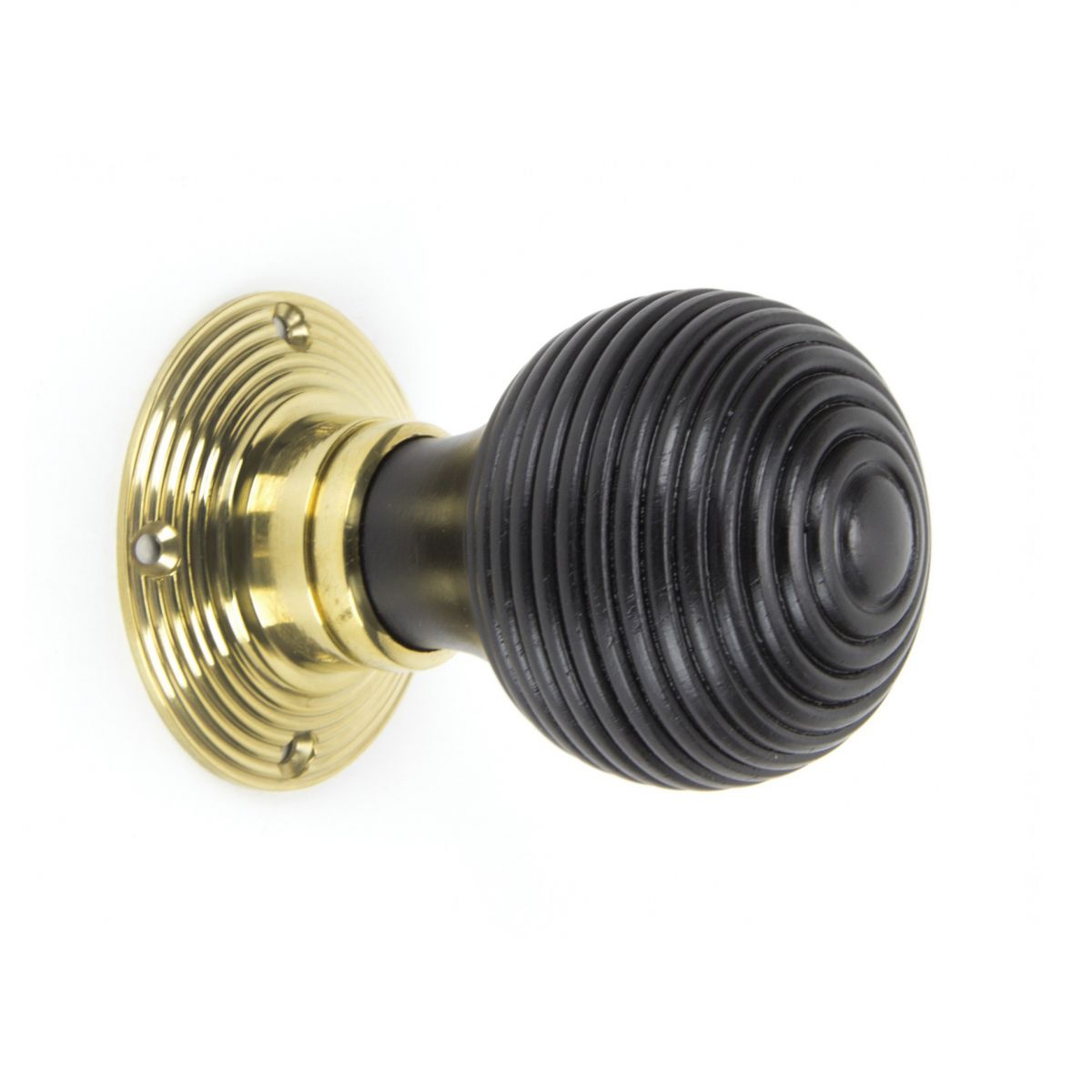 Set of Beehive Ebony Door Knobs