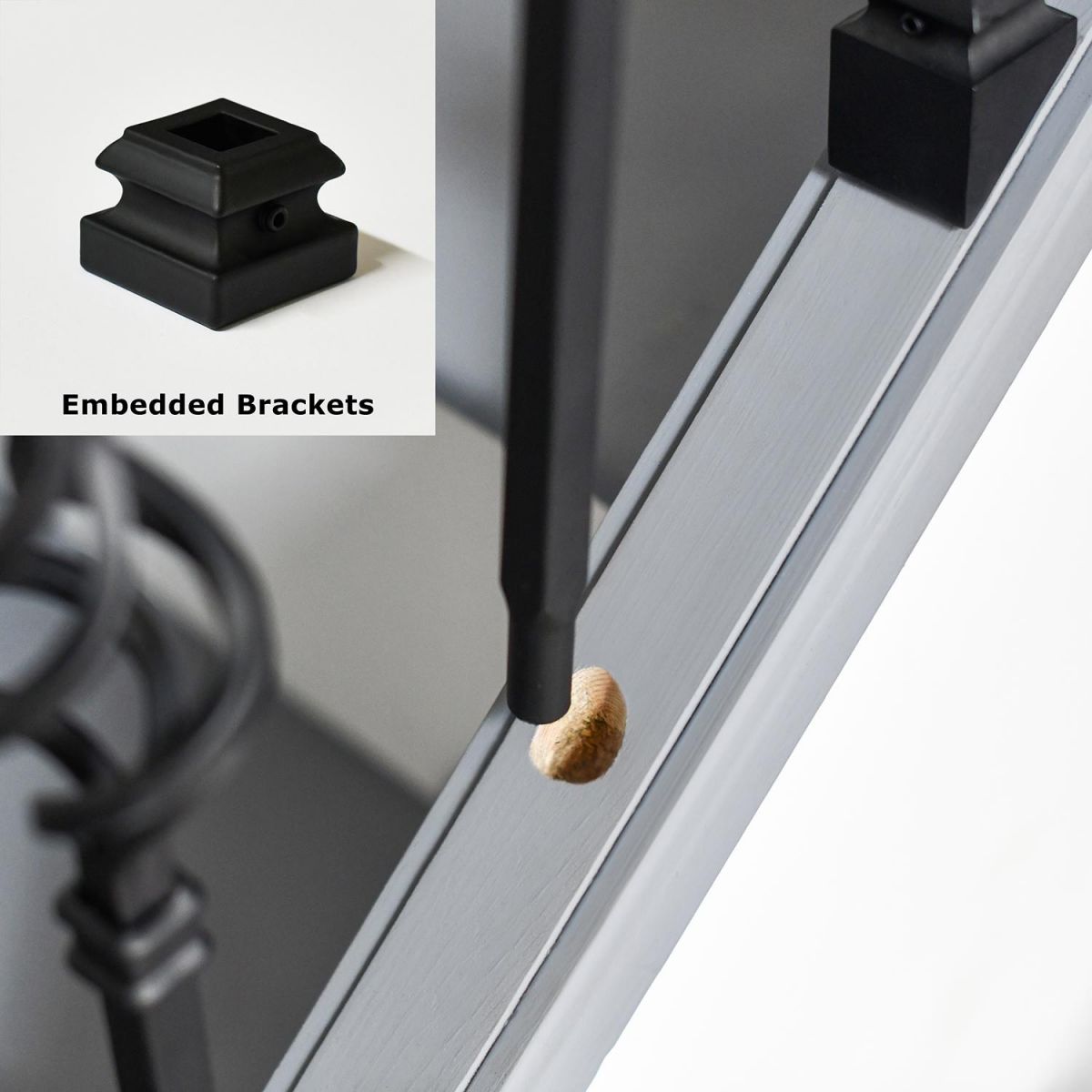 Example of a Embedded Stair spindle Bracket