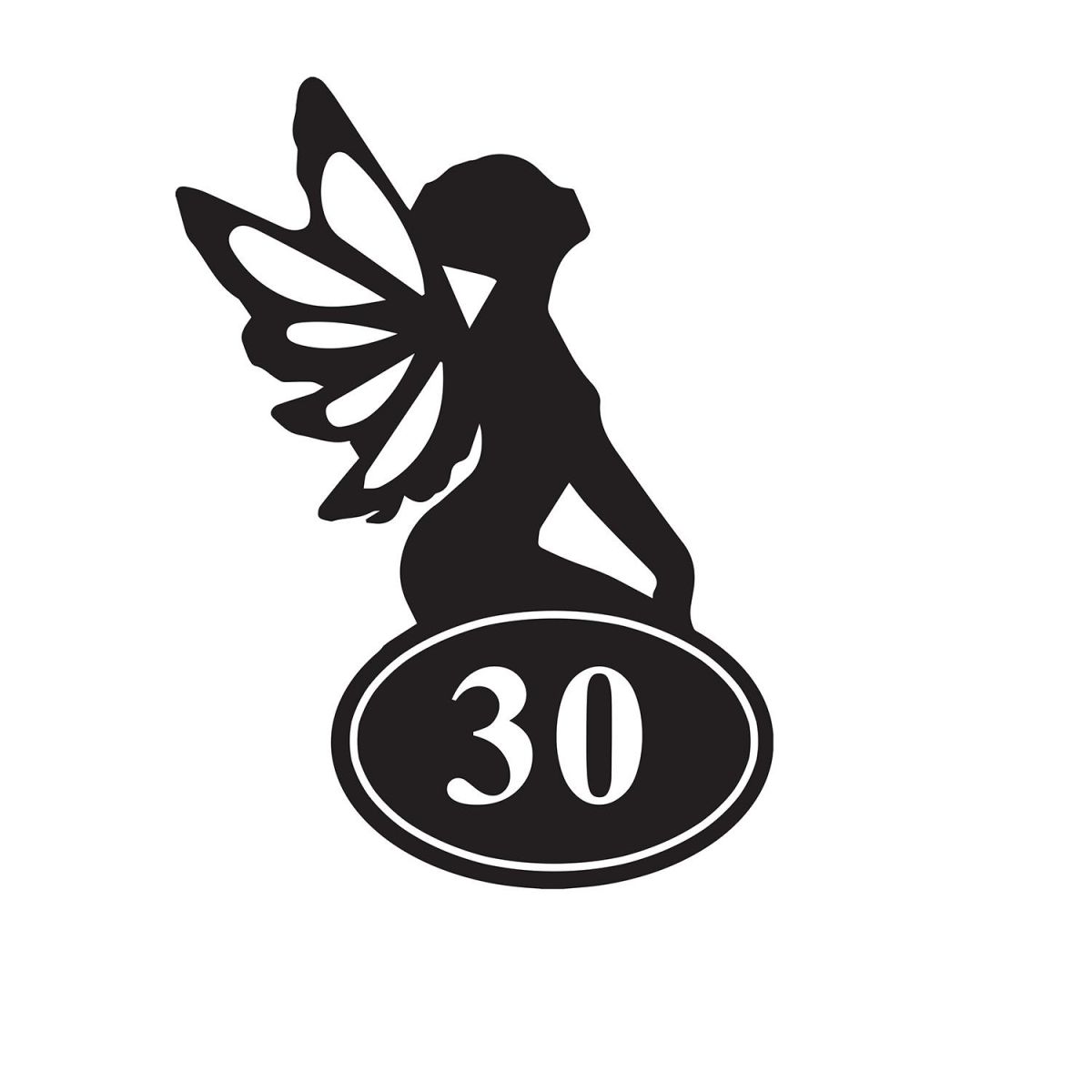 Fairy Iron House Number Sign Finished in Black