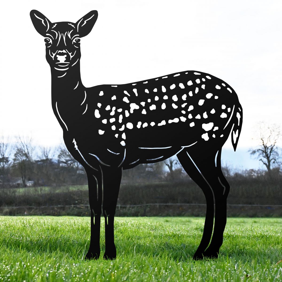 Black Fallow Doe Silhouette 