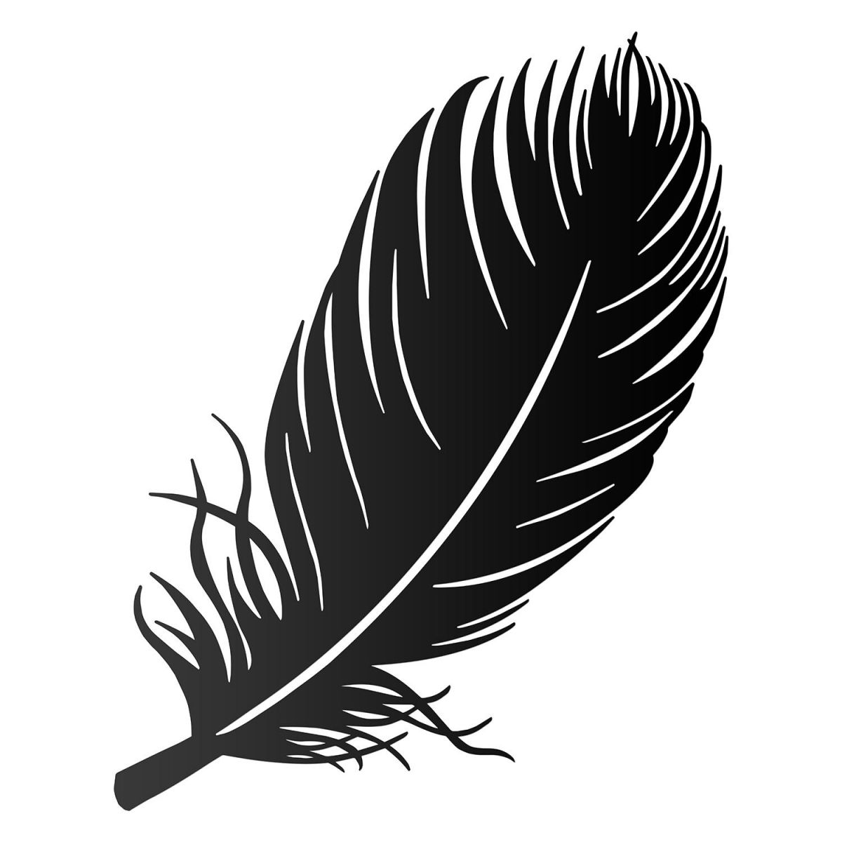 Feather Wall Art in a Black Finish