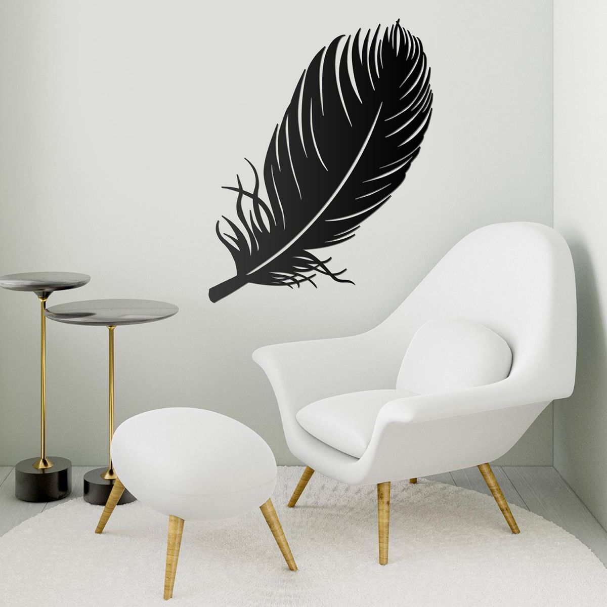 Feather Wall Art in Situ in a Modern Sitting Room
