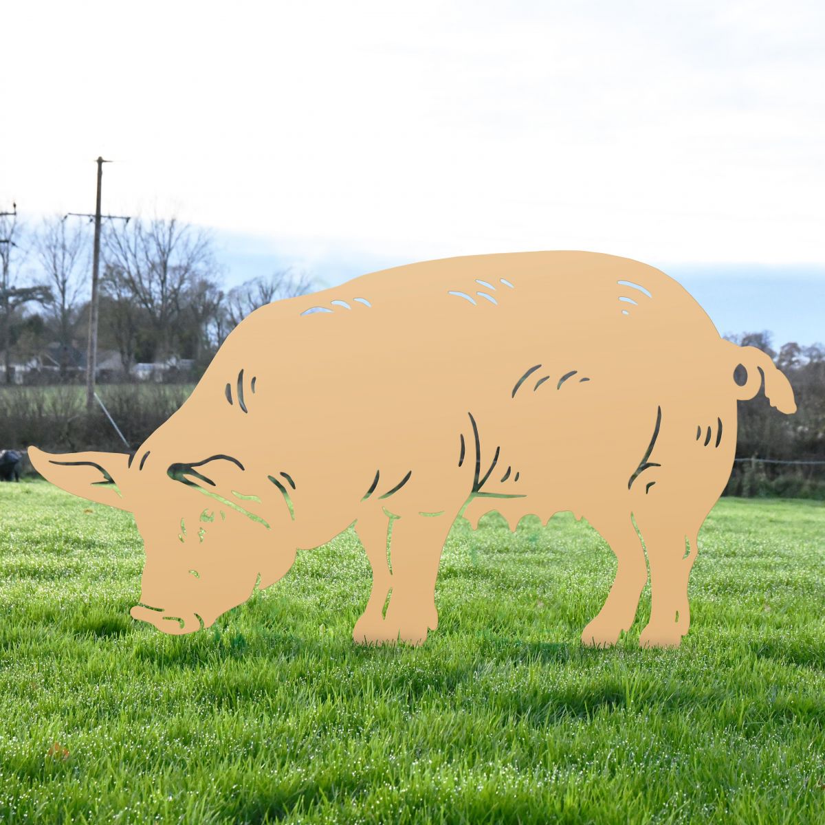 Tan Female Pig Silhouette 
