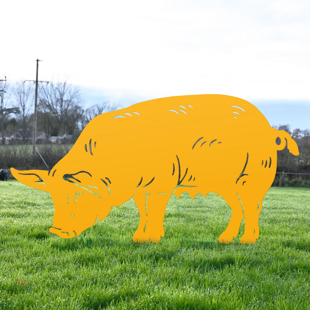 Yellow Pig Silhouette 