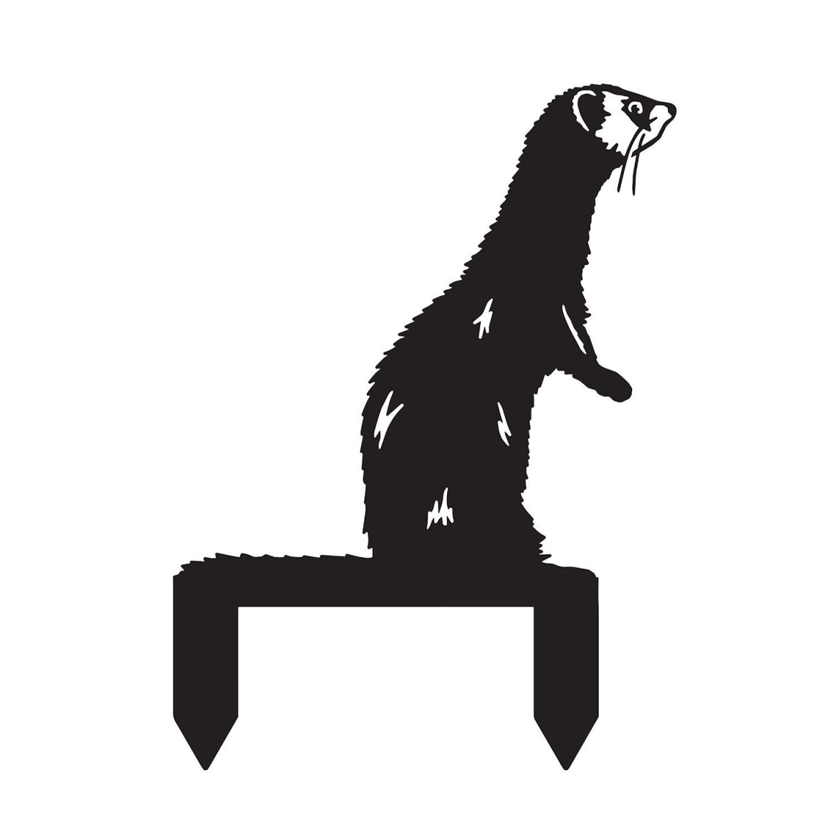 Standing Ferret Silhouette in a Black Finish