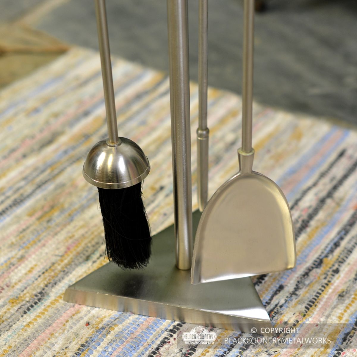 Close-up of the tools on the "The Sedgley" Stainless Steel Companion Set