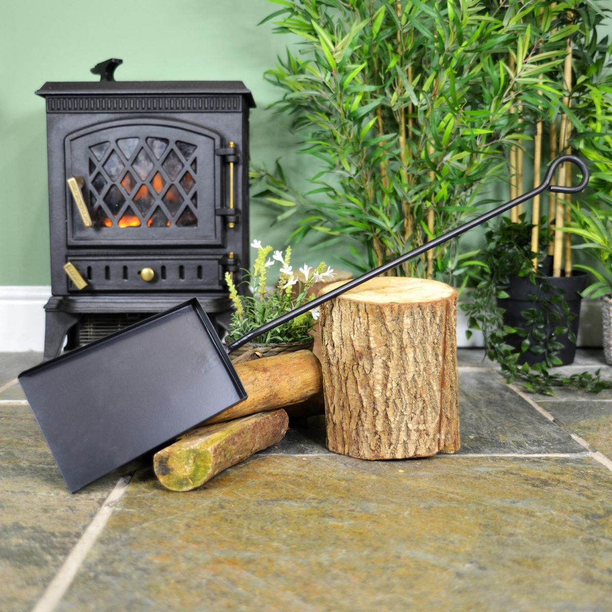 Extra Long Spade Tool Next to the Fire Place