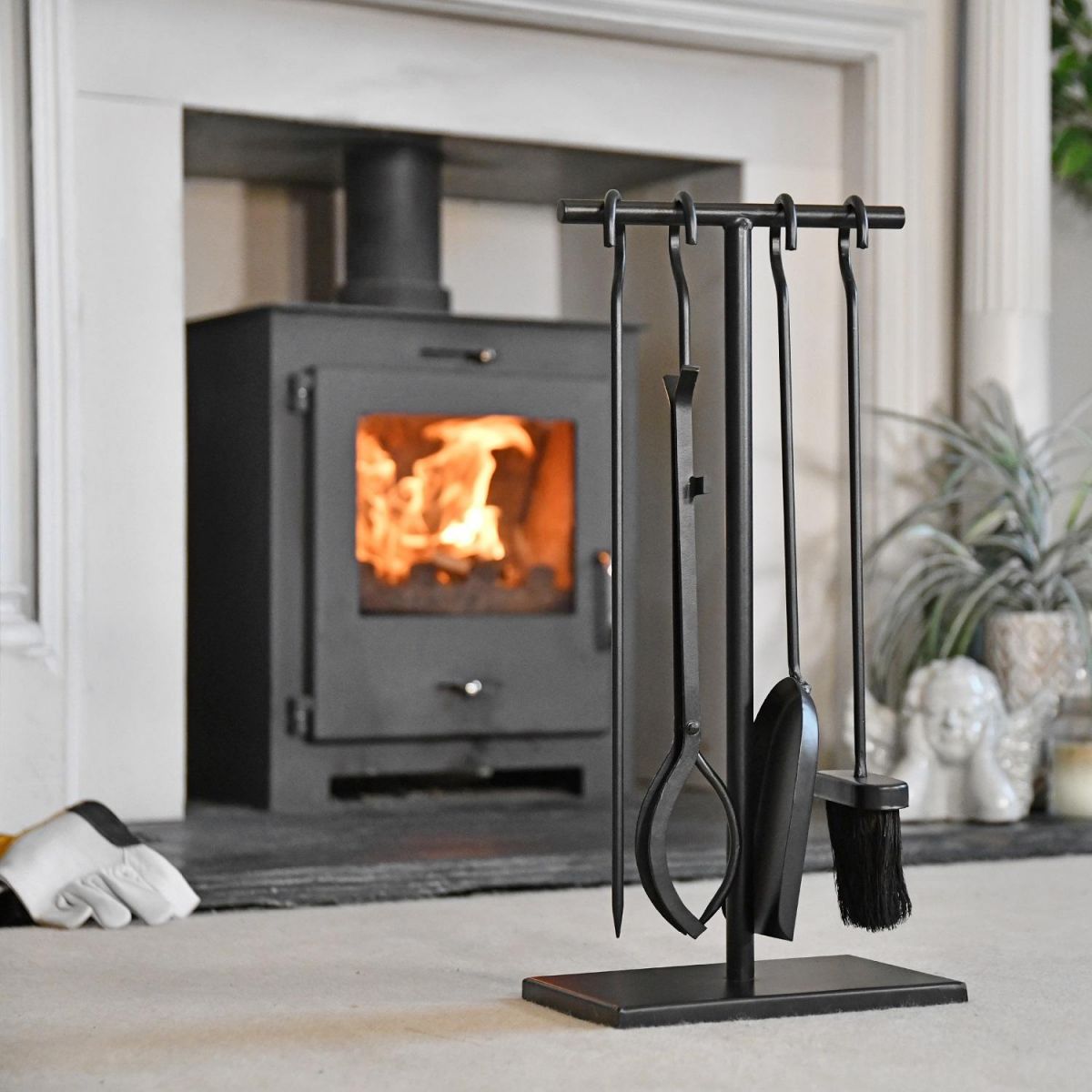 Simplistic Hook Rail Companion Set in Situ Next to the Fire Place