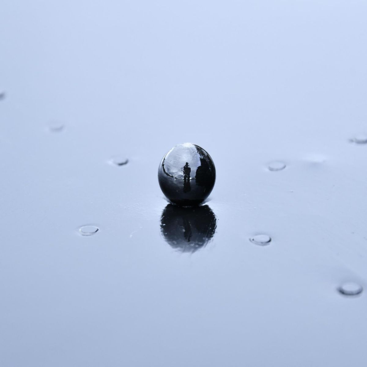 Close up of ball finial handle 