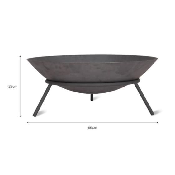 Steel Fire Bowl & Tripod Stand Measurements