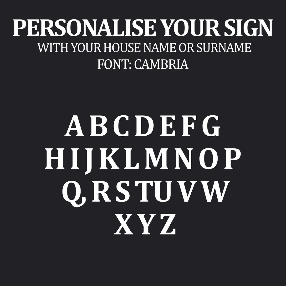 Fonts for custom Steel Welsh Dragon House Name Sign