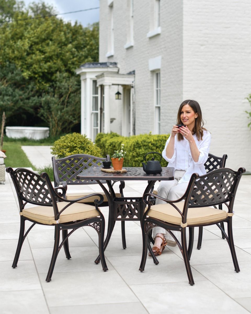 Four Seater Copper Garden Furniture Set 