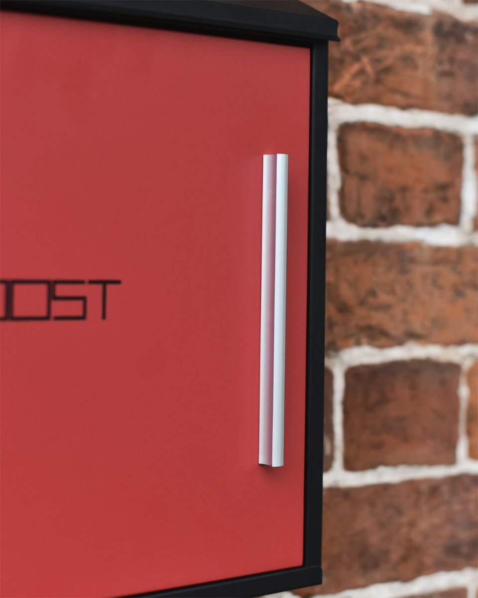 Contemporary Black and Red Post Box 