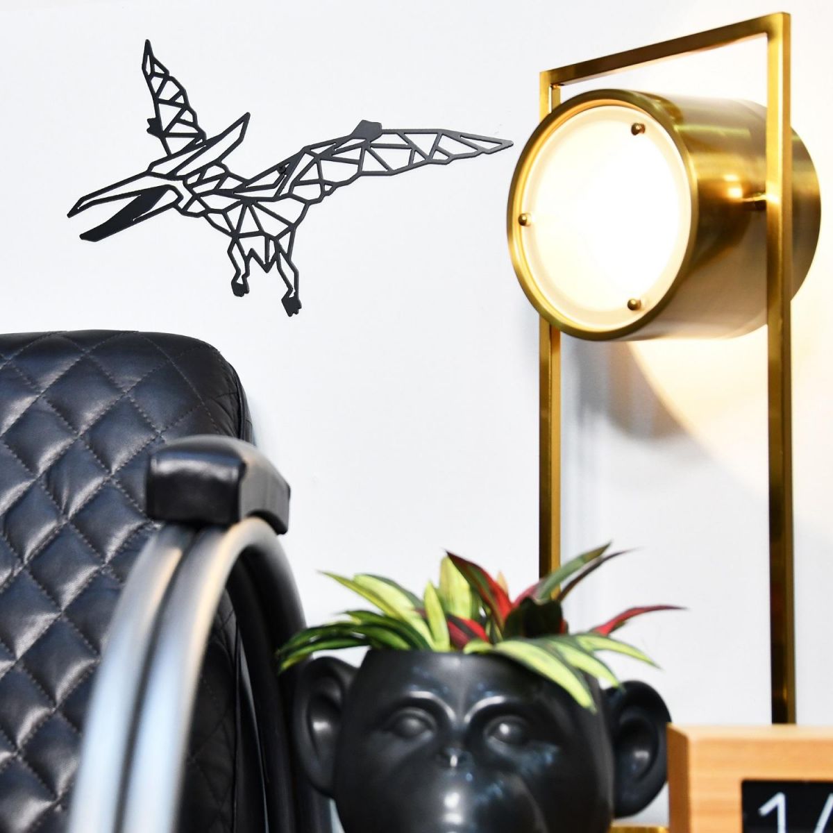 Geometric Pterodactyl Wall Art in Situ 