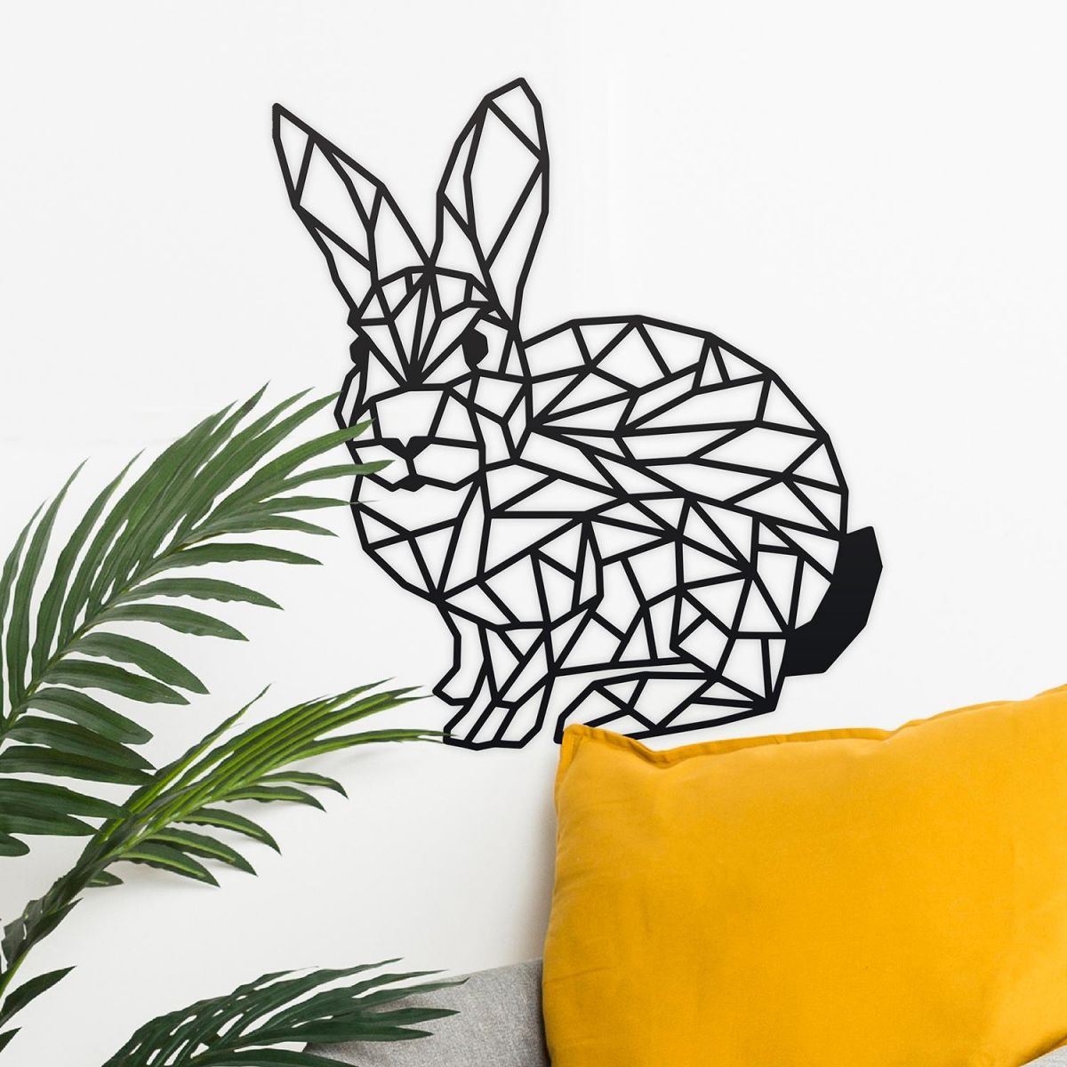 Geometric Rabbit Wall Art in Situ in the Home