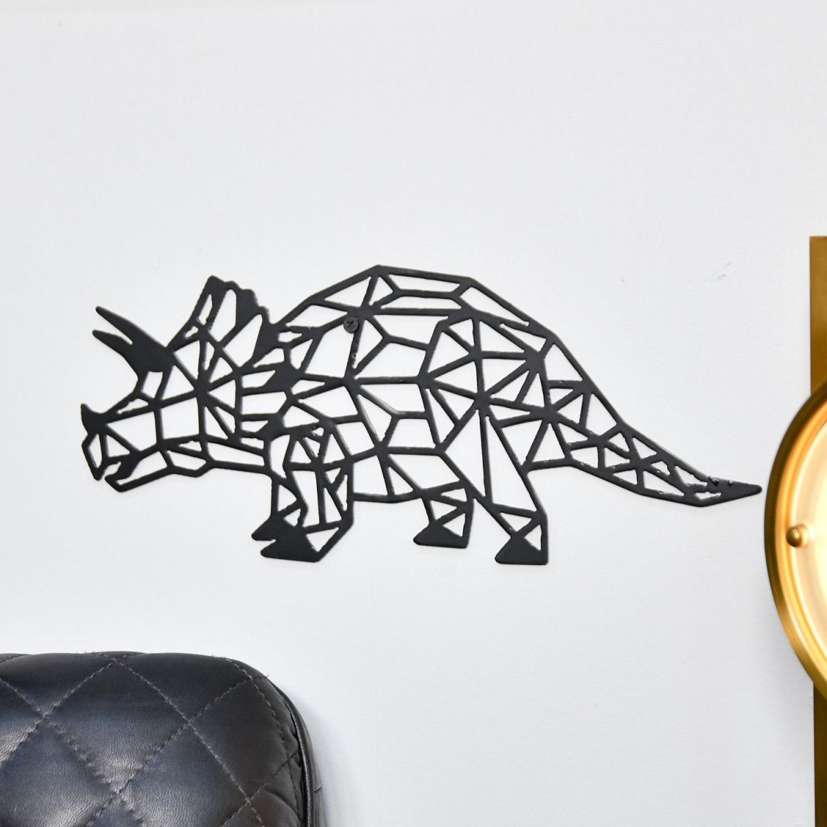 Geometric Triceratops Wall Art in Situ