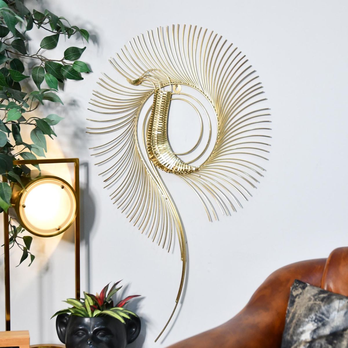Gold Spiral Wall Art in Situ in the Home