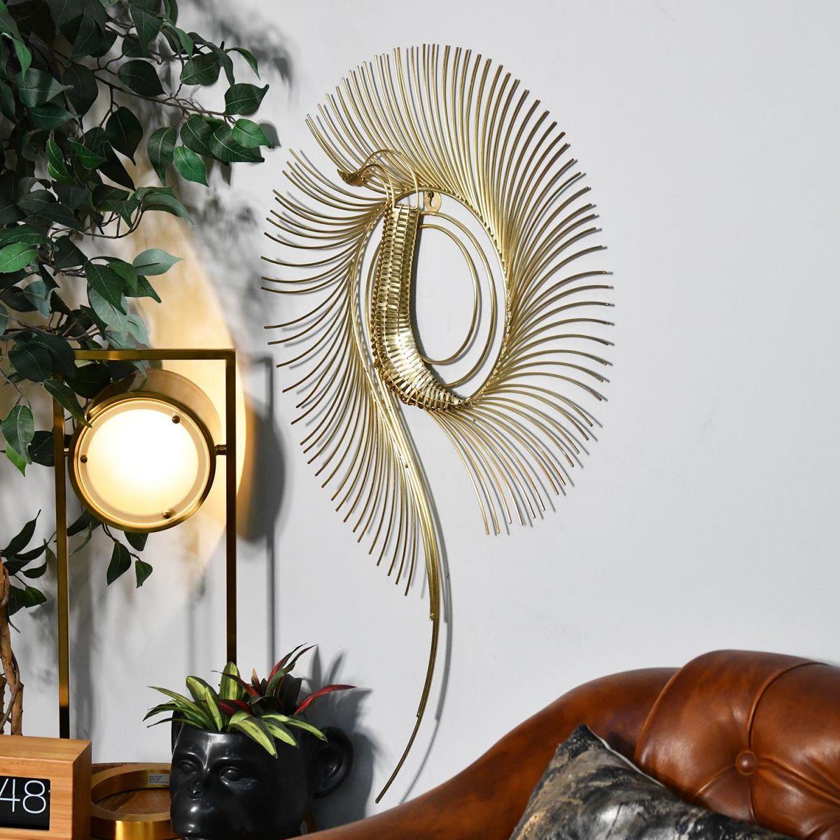 Gold Spiral Wall Art From the Side