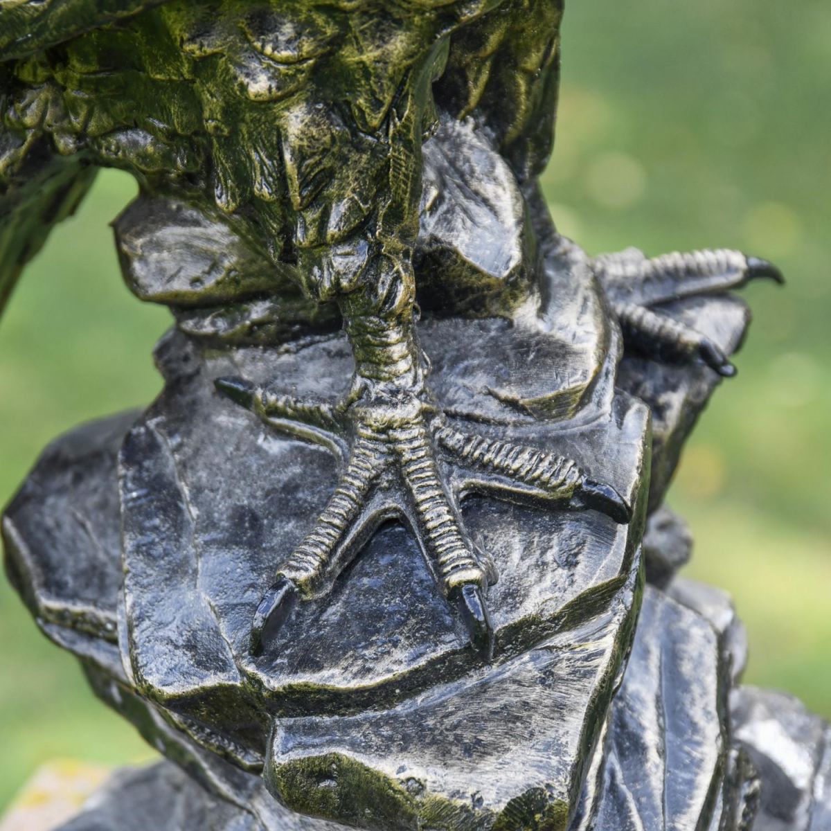 Close-Up of Talons on Golden Eagle Garden Ornament