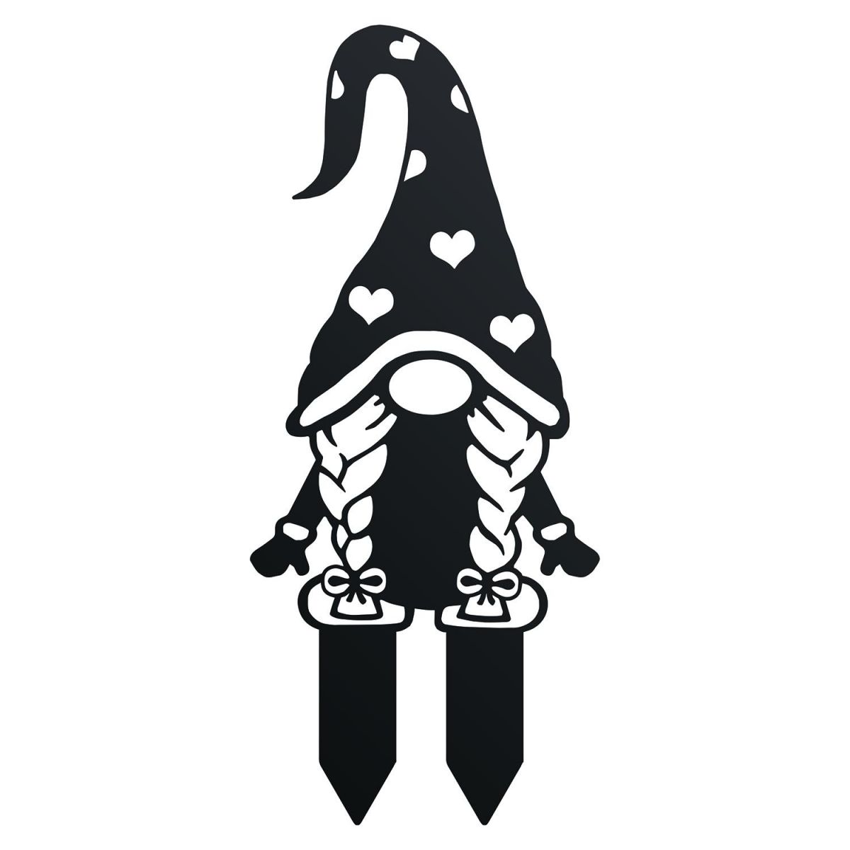 Gonk Gnome With Heart Hat Silhouette in a Black Finish